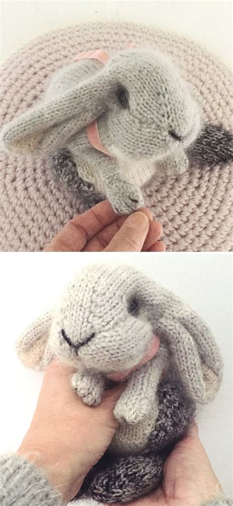 knit bunny stuffed animal|cute knitting project animals.